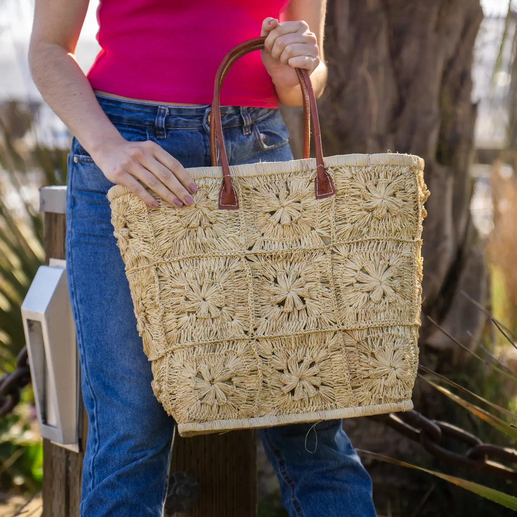 Marie Crochet Straw Bag