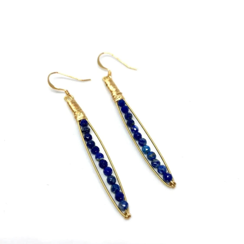 Skinny Earrings in Lapis Lazuli